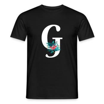 Buchstabe G geblümt - Männer T-Shirt - Schwarz - Vorne - AI Model Male 178 light (178cm)