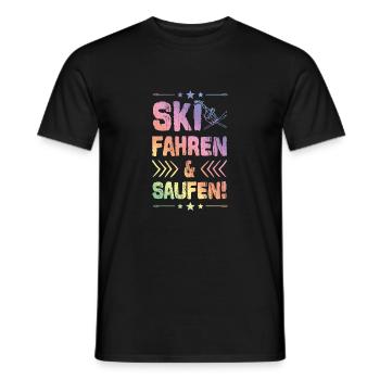 Ski et boisson - T-shirt homme - noir - Devant - AI Model Male 178 light (178cm)