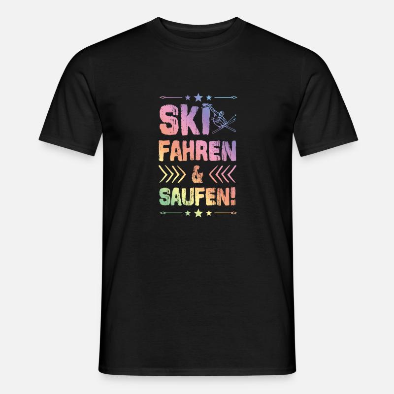 Ski et boisson - T-shirt homme - noir
