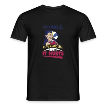 Volleyball - Men's T-Shirt - black - Front - AI Model Male 178 light (178cm)