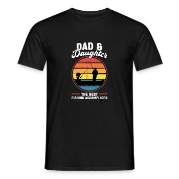 Vater Angler Vater & Tochter Angeln Vater Geschenk - Männer T-Shirt - Schwarz - Vorne - AI Model Male 178 light (178cm)