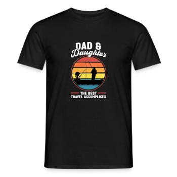 Vater Angler Vater & Tochter Angeln Vater Geschenk - Männer T-Shirt - Schwarz - Vorne - AI Model Male 178 light (178cm)