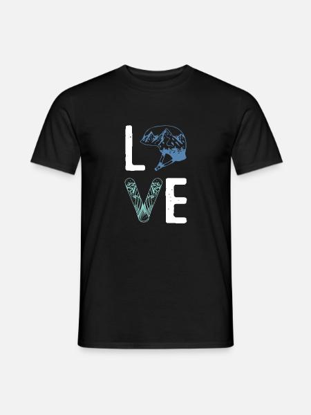 liebe snowboarding - Männer T-Shirt - Schwarz