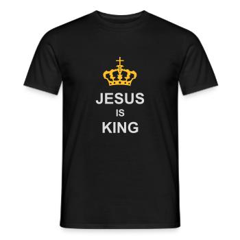 Citation de Jésus est roi - T-shirt homme - noir - Devant - AI Model Male 178 light (178cm)