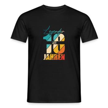 Legendär Seit 18 Jahren - Geburtstagskind Spruch F - Männer T-Shirt - Schwarz - Vorne - AI Model Male 178 light (178cm)