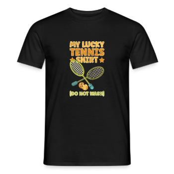 Tennis my lucky tshirt tennis not wash retro - Männer T-Shirt - Schwarz - Vorne - AI Model Male 178 light (178cm)