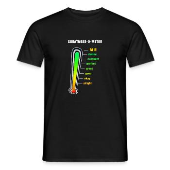 Greatness-O-Meter - Männer T-Shirt - Schwarz - Vorne - AI Model Male 178 light (178cm)
