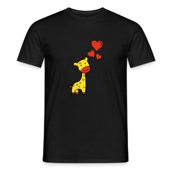 Giraffe verliebt - Männer T-Shirt - Schwarz - Vorne - AI Model Male 178 light (178cm)