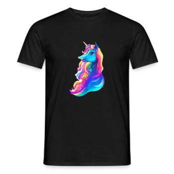 Unicorn Girl Unicorn Mythical Animal Unicorns - Men's T-Shirt - black - Front - AI Model Male 178 light (178cm)