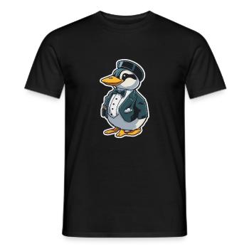 Pinguin mit einem Anzug Lustig Witzig Cute - Männer T-Shirt - Schwarz - Vorne - AI Model Male 178 light (178cm)