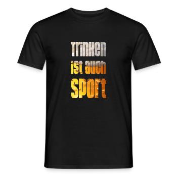 Trinken ist auch Sport. - Männer T-Shirt - Schwarz - Vorne - AI Model Male 178 light (178cm)