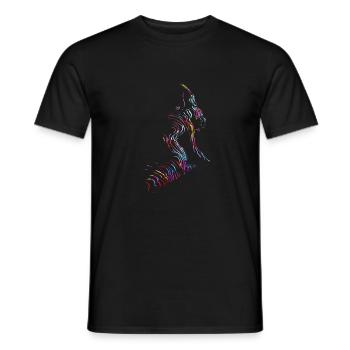 Schöne weibliche Malkunst Zebra bunte Frau - Männer T-Shirt - Schwarz - Vorne - AI Model Male 178 light (178cm)