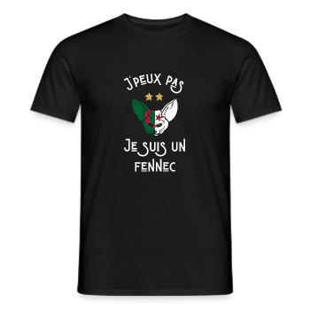 je Ne peux pas je suis un fennec algérien - T-shirt homme - noir - Devant - AI Model Male 178 light (178cm)