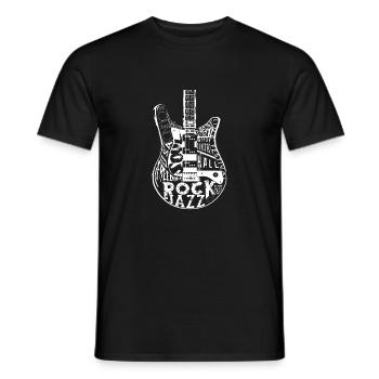Guitar With Worn Effect - Men's T-Shirt - black - Front - AI Model Male 178 light (178cm)