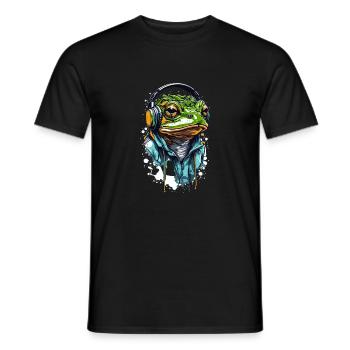 Frog music - Männer T-Shirt - Schwarz - Vorne - AI Model Male 178 light (178cm)
