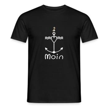 Moin Seagull Harbour Low German Coast Northern Germany - Men's T-Shirt - black - Front - AI Model Male 178 light (178cm)