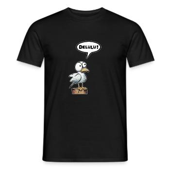 Möwe Sprechblase Delulu - Männer T-Shirt - Schwarz - Vorne - AI Model Male 178 light (178cm)