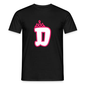 Monogrammierte Kleinkind Mädchen Krone - Männer T-Shirt - Schwarz - Vorne - AI Model Male 178 light (178cm)