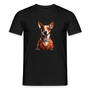 Dog - Men's T-Shirt - black - Front - AI Model Male 178 light (178cm)