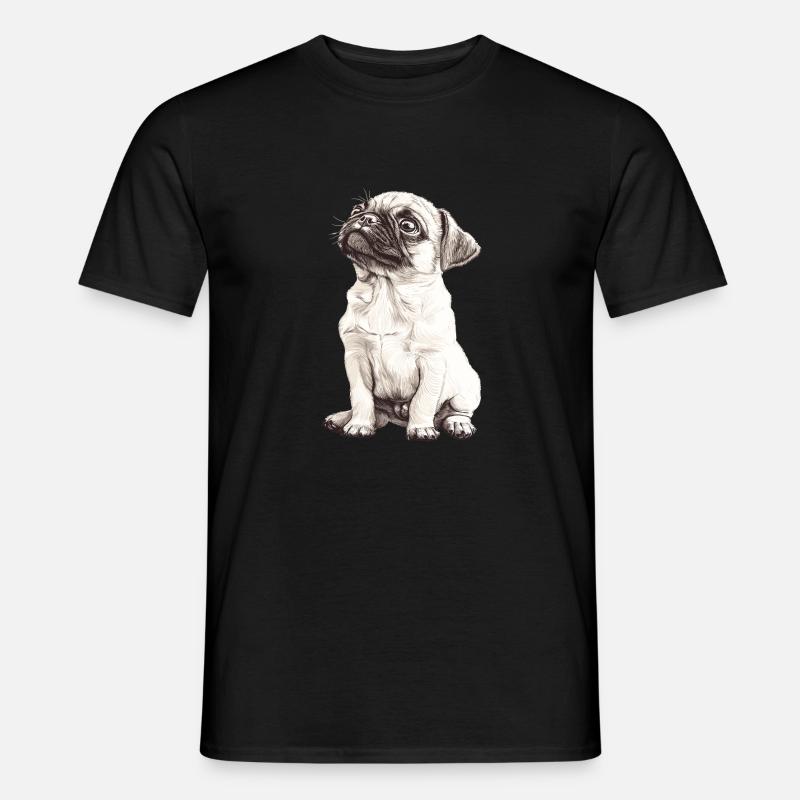 Mops Welpe - Männer T-Shirt - Schwarz