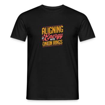Aligning My Energy With Onion Rings Humor - Men's T-Shirt - black - Front - AI Model Male 178 light (178cm)