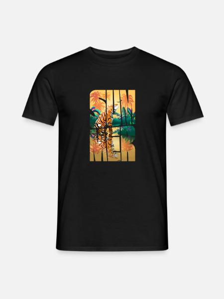 Sommer mit Palmen - Männer T-Shirt - Schwarz