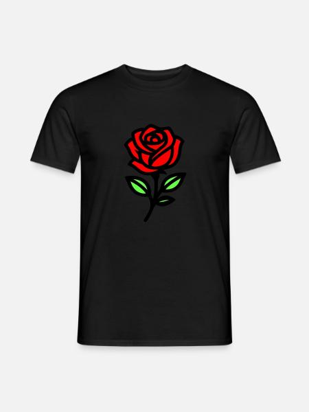 Rose Blume - Männer T-Shirt - Schwarz
