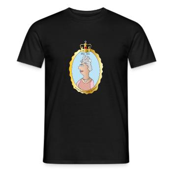 La reine Elizabeth II Royaume-Uni Angleterre Reine - T-shirt homme - noir - Devant - AI Model Male 178 light (178cm)