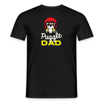 Puggle Dad Racing Dog Papa Gift Retro - Men's T-Shirt - black - Front - AI Model Male 178 light (178cm)