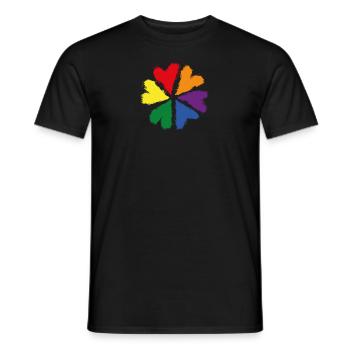 Rainbow Heart Flower - Men's T-Shirt - black - Front - AI Model Male 178 light (178cm)