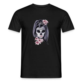 La Catrina - Tag der Toten - Männer T-Shirt - Schwarz - Vorne - AI Model Male 178 light (178cm)