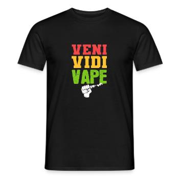 Veni vidi Vape Smoking Gift - Men's T-Shirt - black - Front - AI Model Male 178 light (178cm)