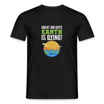 La Terre meurt Cadeau amoureux de la nature - T-shirt homme - noir - Devant - AI Model Male 178 light (178cm)