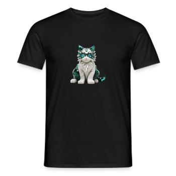 Geburtsstein-Katze Mai - Männer T-Shirt - Schwarz - Vorne - AI Model Male 178 light (178cm)
