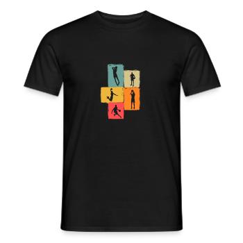 Basketball Players Basketball - Men's T-Shirt - black - Front - AI Model Male 178 light (178cm)