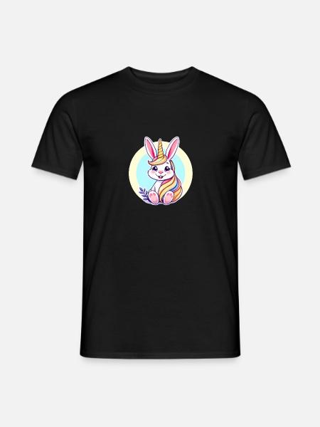 Einhornosterhase - Männer T-Shirt - Schwarz
