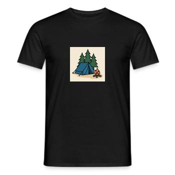 Camping Zelt Tannen - Männer T-Shirt - Schwarz - Vorne - AI Model Male 178 light (178cm)