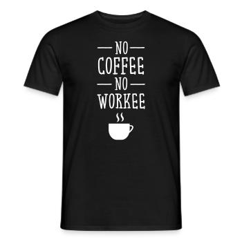 No Coffee No Workee - Men's T-Shirt - black - Front - AI Model Male 178 light (178cm)