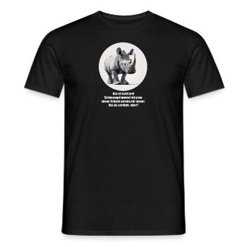 Rhinozeros (Nashorn) mit Turnschuhen - Männer T-Shirt - Schwarz - Vorne - AI Model Male 178 light (178cm)