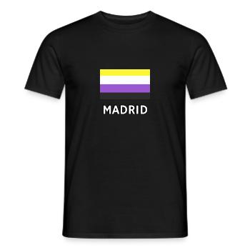 Nicht-binäre Pride Flagge Madrid - Männer T-Shirt - Schwarz - Vorne - AI Model Male 178 light (178cm)