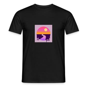 Neon Dripping Sunset - Männer T-Shirt - Schwarz - Vorne - AI Model Male 178 light (178cm)