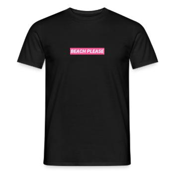 Strand bitte - Männer T-Shirt - Schwarz - Vorne - AI Model Male 178 light (178cm)
