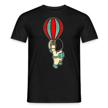 Astronaute Astronaute Montgolfière Astronaute - T-shirt homme - noir - Devant - AI Model Male 178 light (178cm)
