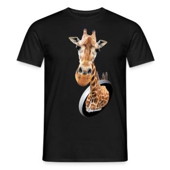 La girafe et les suricates - T-shirt homme - noir - Devant - AI Model Male 178 light (178cm)