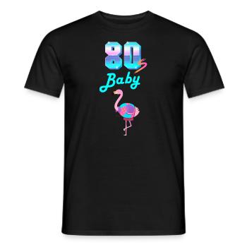 80er Jahre Baby Flamingo Retro Vintage Kostüm - Männer T-Shirt - Schwarz - Vorne - AI Model Male 178 light (178cm)