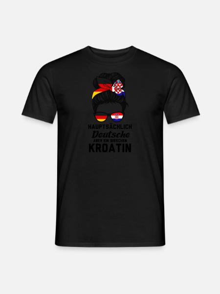 Deutsche Kroatin Kroatisch Geschenk - Männer T-Shirt - Schwarz
