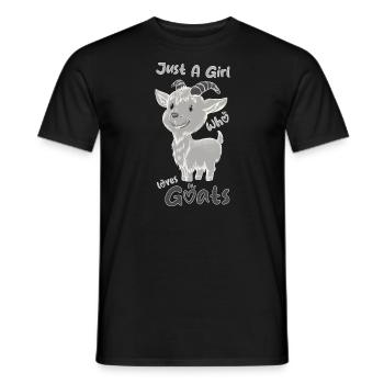Just A Girl Who Loves Goats - Men's T-Shirt - black - Front - AI Model Male 178 light (178cm)
