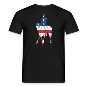 Sport Us Flag Equestrian - Men's T-Shirt - black - Front - AI Model Male 178 light (178cm)