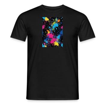 color blotches,splash,color,blobs,colorful - Men's T-Shirt - black - Front - AI Model Male 178 light (178cm)