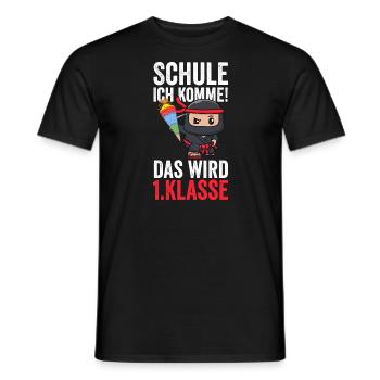1.Klasse Ninja Erstklässler Geschenk - Männer T-Shirt - Schwarz - Vorne - AI Model Male 178 light (178cm)